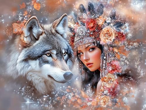 Diamond Painting Wolf Diamond Painting Erwachsene Frau, DIY Runder Full Drill Anfänger Diamant Kreuzstich Kunsthandwerk, Mosaikherstellung Bastelset für Erwachsene Home Wand Dekor 90x120cm, Model271 Diamond Painting Wolf Diamond Painting Erwachsene Frau, DIY Runder Full Drill Anfänger Diamant Kreuzstich Kunsthandwerk, Mosaikherstellung Bastelset für Erwachsene Home Wand Dekor 90x120cm, Model271 von Tgllzzca