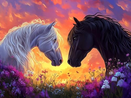 Pferd Diamond Painting Erwachsene Diamond Painting Bild 5D Runder Full Drill Diamanten Malerei Stickerei Kreuzstich Bastelset Kits für Anfänger und Kinder, Geschenke Home Wand Dekor 90x120cm, Model275 Pferd Diamond Painting Erwachsene Diamond Painting Bild 5D Runder Full Drill Diamanten Malerei Stickerei Kreuzstich Bastelset Kits für Anfänger und Kinder, Geschenke Home Wand Dekor 90x120cm, Model275 von Tgllzzca