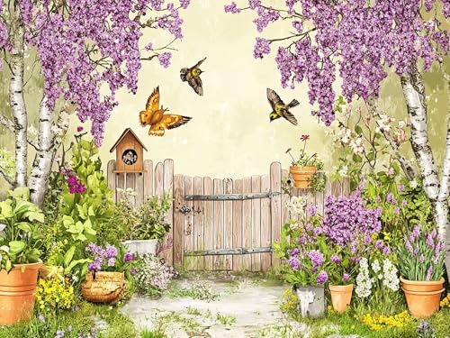 Vogel Diamond Painting Erwachsene Diamond Painting Herrenhaus 5D DIY Runder Full Drill Diamanten Malerei Stickerei Bastelset Kits für Anfänger und Kinder, Geschenke Home Wand Dekor 100x130cm, Model197 von Tgllzzca