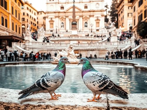 Vogel Diamond Painting Erwachsene Diamond Painting Stadt 5D DIY Runder Full Drill Diamanten Malerei Stickerei Kreuzstich Bastelset Kits für Anfänger und Kinder, Home Wand Dekor 100x130cm, Model281 von Tgllzzca