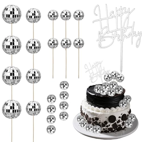 23 Stück Discokugel Kuchen Toppers 1970S Disco Tortendeko Disco Balls Cake Toppers für Geburtstags Disko Themenparty Party Dekorationen 23 Stück Discokugel Kuchen Toppers 1970S Disco Tortendeko Disco Balls Cake Toppers für Geburtstags Disko Themenparty Party Dekorationen von Tgsedr