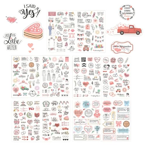 266 Stück Sticker Hochzeit Gästebuch Hochzeitssticker Aufkleber Hochzeit für Gästebuch Tischkarten Fotoalbum Scrapbooking 266 Stück Sticker Hochzeit Gästebuch Hochzeitssticker Aufkleber Hochzeit für Gästebuch Tischkarten Fotoalbum Scrapbooking von Tgsedr