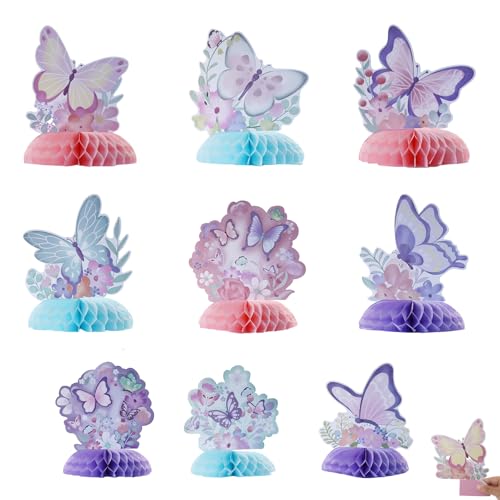 Tgsedr 9 Stück Schmetterlings-Mittelstücke für Tische, Schmetterling, Geburtstagsparty, Babyparty, Dekorationen, Schmetterlings-Themenparty-Zubehör für Geburtstag, Babyparty, Party Tgsedr 9 Stück Schmetterlings-Mittelstücke für Tische, Schmetterling, Geburtstagsparty, Babyparty, Dekorationen, Schmetterlings-Themenparty-Zubehör für Geburtstag, Babyparty, Party von Tgsedr