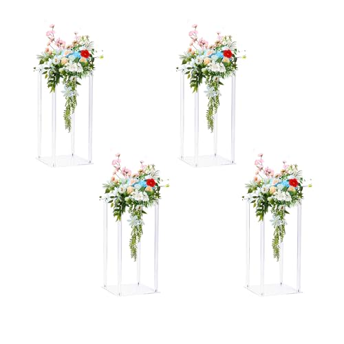 Dekorativer Blumenständer aus Acryl + LED-Lichterkette, geometrischer Tafelaufsatz, Standfuß, für Hochzeit, Zeremonie, Party, Empfang, Dekoration, 40 cm, 4 Stück Dekorativer Blumenständer aus Acryl + LED-Lichterkette, geometrischer Tafelaufsatz, Standfuß, für Hochzeit, Zeremonie, Party, Empfang, Dekoration, 40 cm, 4 Stück von Tgxncsd