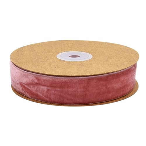 20 Meter/Rollen 10mm Samtband Schleifenband Geschenkband aus Samt Zierband Schmuckband Dekoration Borte Band Basltenband für Haarschmuck Kranz DIY Schleife Bogen Hochzeit TischdekoDunkelrosa10mm von ThaiRoot