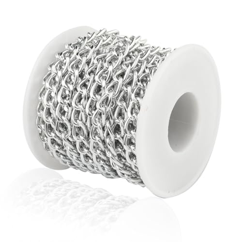 ThaiRoot 5M 10 x 6,5 mm Aluminium Panzerketten mit Spule Gliederketten zum Basteln Schmuck Ketten Verdreht Kabel Basteln Zubehör Halskette Ketten Metallkette für DIY Schmuckherstellung Silber ThaiRoot 5M 10 x 6,5 mm Aluminium Panzerketten mit Spule Gliederketten zum Basteln Schmuck Ketten Verdreht Kabel Basteln Zubehör Halskette Ketten Metallkette für DIY Schmuckherstellung Silber von ThaiRoot