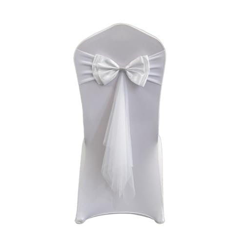 ThaiRoot Stuhlschleifen Elastische Stuhlschärpen mit Organza Tüll Weiß Schleifen Hochzeit Stuhl-Schärpen Stretch Hochzeitsstuhlbänder Stuhlbezug Dekoration für Bankett Party Hotel Veranstaltung ThaiRoot Stuhlschleifen Elastische Stuhlschärpen mit Organza Tüll Weiß Schleifen Hochzeit Stuhl-Schärpen Stretch Hochzeitsstuhlbänder Stuhlbezug Dekoration für Bankett Party Hotel Veranstaltung von ThaiRoot