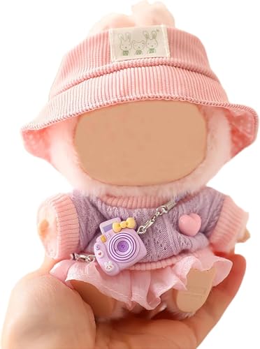 Thalorix Kleidung für Labubu, 3-teilige Lububu Puppe Outfits, Modeschuhe, Hosen, Top Set Zubehör, Exquisite 17 cm Labubus Kleidung (Keine Puppe) (Blau A) von Thalorix