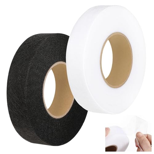 Thapncow 2 Rollen 64 m Saumband für Hosen, Saumband, zum Aufbügeln Waschfest Bügelband Nahtband Gardinen, Kein Nähen Saumban Aufbügelbares Stoff, (70 Yards pro Rolle) von Thapncow