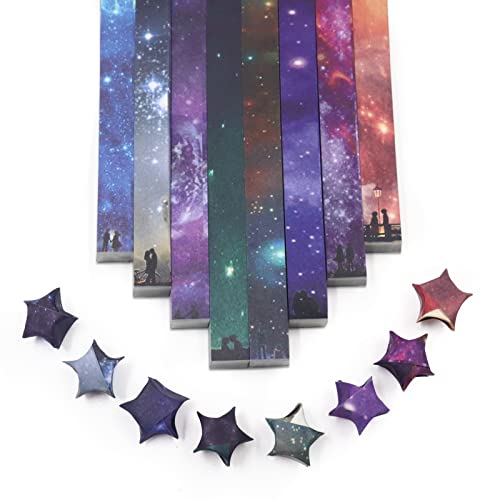Thatyro 540 Blatt Origami Sterne Origami-Papier DIY Handwerk Sternenhimmel Stil bunter Stern 8 Dekoration Faltpapier für Kunst Bastelbedarf, Schulunterricht, DIY, Sternenhimmel Stil C von Thatyro
