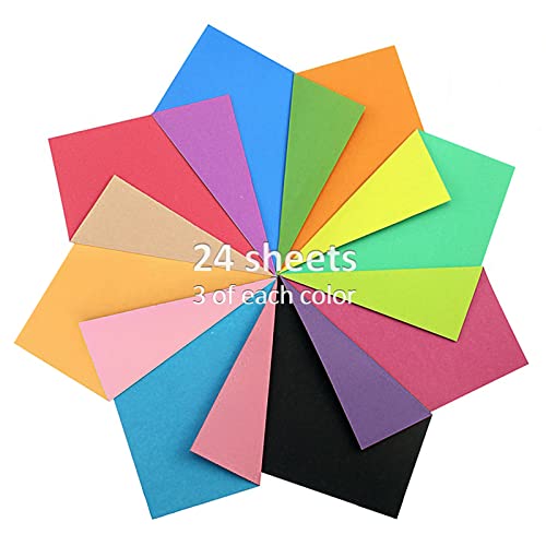 Origami-Papier, doppelseitig, verschiedene Farben, 8 lebendige Farben, Kami-Papier, 15,2 cm, quadratisches faltbares Papierhandwerk, Origami-Blätter für Anfänger und Erwachsene DIY (24) von Thatyro