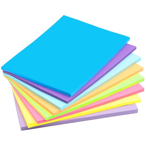 8 Farben Sticky Notes Groß, 203 x 152 mm Notizzettel Selbstklebend 50 Blätter Pro Farbe/Block, Haftnotizen Klebezettel Bunt für Schule Büro Zuhause von Thboxes