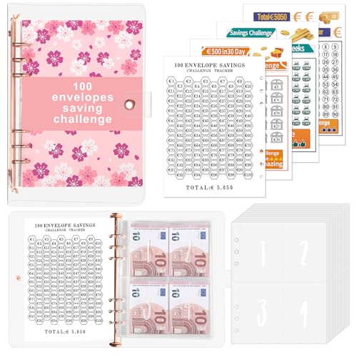 Sparbuch Ringbuch für Geld A5, 100 Envelope Saving Challenge Budget Planner Deutsch mit Challenge Tracker Sparchallenge Budgetplaner Binder Umschlagmethode für Geld Sparen Challenge Sparbuch Ringbuch für Geld A5, 100 Envelope Saving Challenge Budget Planner Deutsch mit Challenge Tracker Sparchallenge Budgetplaner Binder Umschlagmethode für Geld Sparen Challenge von Thboxes