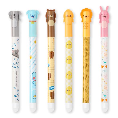 Thboxes 6 Stück Radierbarer Kugelschreiber, 0,5mm Gelstifte Radierbar Tintenroller Radierstift mit Schwarzer und Blauer Tinte Radierbare Stifte Tiere Erasable Pen für Schulsachen Bürobedarf Thboxes 6 Stück Radierbarer Kugelschreiber, 0,5mm Gelstifte Radierbar Tintenroller Radierstift mit Schwarzer und Blauer Tinte Radierbare Stifte Tiere Erasable Pen für Schulsachen Bürobedarf von Thboxes