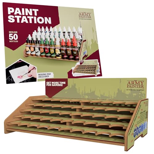 The Army Painter, Paint Station, Farbenregal für 50 Warpaints Fanatic, Speedpaint und Warpaints Air Acrylfarben, inklusive Aufbewahrung für Pinsel und 100 Blatt – Farbenständer für Miniaturen The Army Painter, Paint Station, Farbenregal für 50 Warpaints Fanatic, Speedpaint und Warpaints Air Acrylfarben, inklusive Aufbewahrung für Pinsel und 100 Blatt – Farbenständer für Miniaturen von The Army Painter