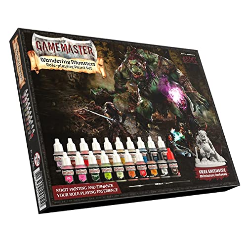 The Army Painter GameMaster Wandering Monsters Rollenspiel Acrylfarben Set - 20 Tropfflaschen 12ml Acryl Modellbau Farben Für DND, Warhammer 40k Und 1 Troll Tabletop Figuren Und 1 Grundierpinsel von The Army Painter