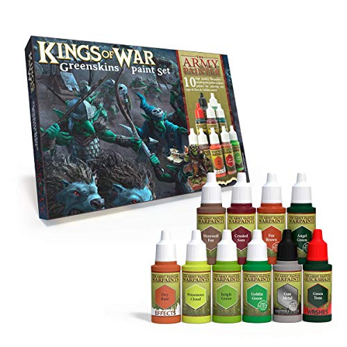 The Army Painter – Kings of War Greenskins Malset | 10 Acrylfarben für das Bemalen von Orcs Goblins Greenskins Beasts und Warmachines | für Wargames Miniatur Modell Malerei von The Army Painter