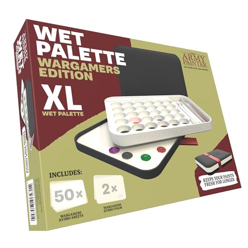The Army Painter Wargamers Edition Wet Palette, XL-Palette für Acrylfarben-Set einschließlich 50 Hydro-Blätter, 2 Hydro-Schäume und kostenloser Malanleitung, für Fantasy-Tabletop-Spiele The Army Painter Wargamers Edition Wet Palette, XL-Palette für Acrylfarben-Set einschließlich 50 Hydro-Blätter, 2 Hydro-Schäume und kostenloser Malanleitung, für Fantasy-Tabletop-Spiele von The Army Painter