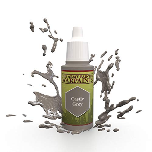 The Army Painter | Warpaint | Castle Grey | Hochpigmentierte Acrylfarbe auf Wasserbasis, geeignet für das Bemalen von Tabletop Miniaturen, Brettspielfiguren und Miniaturen zu RPGs Rollenspielen, w65 " x l72 ", WP1407 von The Army Painter