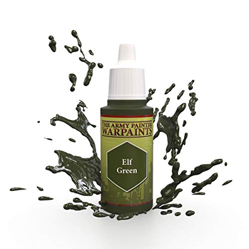 The Army Painter | Warpaint | Elf Green | Hochpigmentierte Acrylfarbe auf Wasserbasis, geeignet für das Bemalen von Tabletop Miniaturen, Brettspielfiguren und Miniaturen zu RPGs Rollenspielen, "w69"" x l72""", WP1420 von The Army Painter