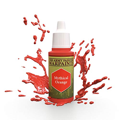 The Army Painter | Warpaint | Mythical Orange | Hochpigmentierte Acrylfarbe auf Wasserbasis, geeignet für das Bemalen von Tabletop Miniaturen, Brettspielfiguren und Miniaturen zu RPGs Rollenspielen, WP1442, W69" x L90" von The Army Painter