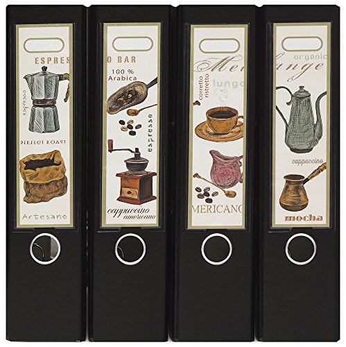 Design Ordner-Rückenschilder zum Einstecken - Motiv Espresso bar - für breite Din A4-Ordner, original von File Art und a-m-w-shop von The Art File
