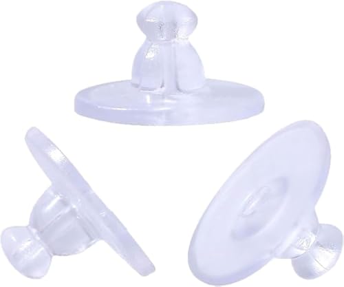 100 Stück transparente Gummi-Ohrring-Verschlüsse – weiche hypoallergene Kugel-Kupplungsstopper für Ohrstecker – sichere, bequeme und unsichtbare Ohrring-Sicherheitsverschlüsse für die 100 Stück transparente Gummi-Ohrring-Verschlüsse – weiche hypoallergene Kugel-Kupplungsstopper für Ohrstecker – sichere, bequeme und unsichtbare Ohrring-Sicherheitsverschlüsse für die von The Bead Shop