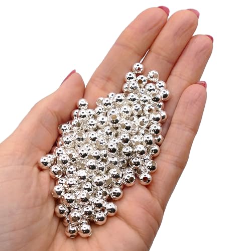 200 Stück 6 mm Versilberte Runde Zwischenperlen – Metallperlen für Schmuckherstellung, Ideal für Armbänder, Ketten, Ohrringe und Bastelprojekte 200 Stück 6 mm Versilberte Runde Zwischenperlen – Metallperlen für Schmuckherstellung, Ideal für Armbänder, Ketten, Ohrringe und Bastelprojekte von The Bead Shop