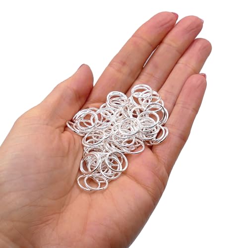 200 Stück Spaltringe 12 mm Versilbert (1,2 mm Dicke) – Stabile Offene Ringe für Schmuckherstellung, Ideal zum Verbinden von Verschlüssen, Anhängern & Schmuckteilen, Bastelzubehör von The Bead Shop