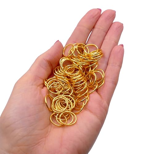 200 Stück Spaltringe 14 mm Vergoldet (1,2 mm Dicke) – Stabile Offene Ringe für Schmuckherstellung, Ideal zum Verbinden von Verschlüssen, Anhängern & Schmuckteilen, Bastelzubehör von The Bead Shop
