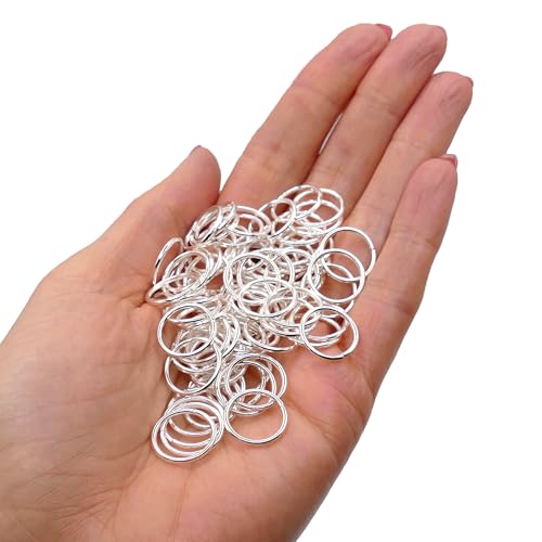 200 Stück Spaltringe 16 mm Versilbert (1,5 mm Dicke) – Stabile Offene Ringe für Schmuckherstellung, Ideal zum Verbinden von Verschlüssen, Anhängern & Schmuckteilen, Bastelzubehör von The Bead Shop