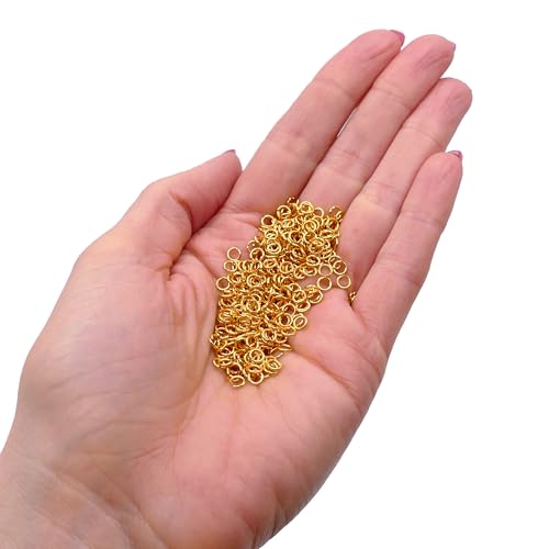 400 Stück Spaltringe 4 mm Vergoldet (0,7 mm Dicke) – Stabile Offene Ringe für Schmuckherstellung, Ideal zum Verbinden von Verschlüssen, Anhängern & Schmuckteilen, Bastelzubehör von The Bead Shop
