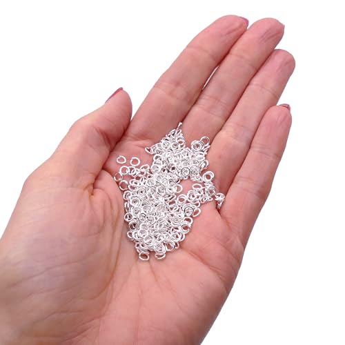 400 Stück Spaltringe 4 mm Versilbert (0,7 mm Dicke) – Stabile Offene Ringe für Schmuckherstellung, Ideal zum Verbinden von Verschlüssen, Anhängern & Schmuckteilen, Bastelzubehör von The Bead Shop