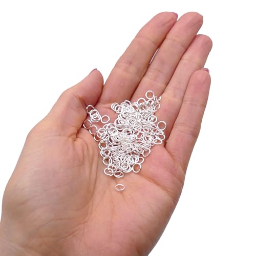 400 Stück Spaltringe 5 mm Versilbert (0,7 mm Dicke) – Stabile Offene Ringe für Schmuckherstellung, Ideal zum Verbinden von Verschlüssen, Anhängern & Schmuckteilen, Bastelzubehör von The Bead Shop
