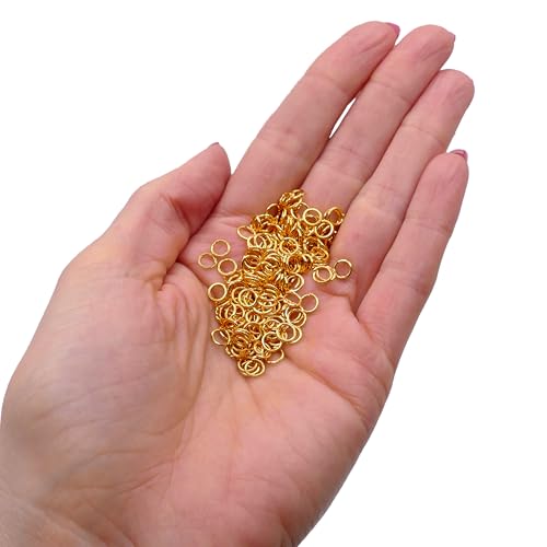 400 Stück Spaltringe 6 mm Vergoldet (0,7 mm Dicke) – Stabile Offene Ringe für Schmuckherstellung, Ideal zum Verbinden von Verschlüssen, Anhängern & Schmuckteilen, Bastelzubehör von The Bead Shop