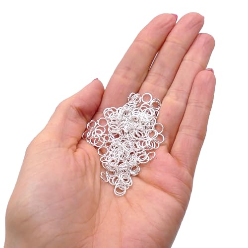 400 Stück Spaltringe 6 mm Versilbert (0,7 mm Dicke) – Stabile Offene Ringe für Schmuckherstellung, Ideal zum Verbinden von Verschlüssen, Anhängern & Schmuckteilen, Bastelzubehör von The Bead Shop