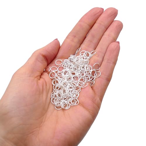 400 Stück Spaltringe 7 mm Versilbert (0,7 mm Dicke) – Stabile Offene Ringe für Schmuckherstellung, Ideal zum Verbinden von Verschlüssen, Anhängern & Schmuckteilen, Bastelzubehör von The Bead Shop