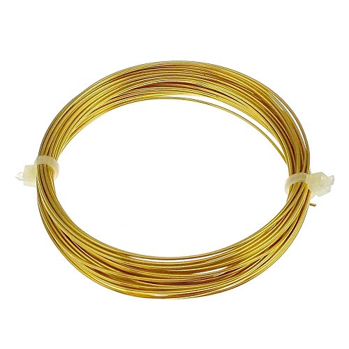 Anlaufgeschützter Basteldraht Goldfarben 0,5 mm (24 Gauge) x 15 m – Weicher Kupferdraht Zum Schmuckbasteln, Modellieren, Wickeln, Skulptur & Kreatives Arbeiten von The Bead Shop