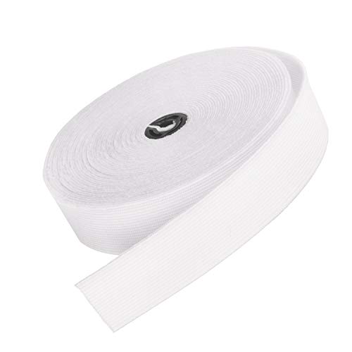 The Bead Shop Flaches elastisches Gummiband – Dehnbares Nähband für Kleidung, Taillenbänder, Stirnbänder, Röcke, Perücken und Bastelprojekte, 6 Meter (Weiß, 25mm) von The Bead Shop