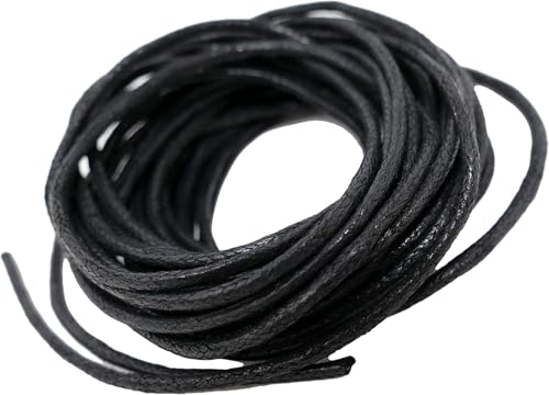 Schwarze gewachste Baumwollkordel, 1,5 mm – 5 Meter – Halskettenschnur, Armbandgarn, Perlenschnur – für Schmuckherstellung, Makramee, DIY-Projekte Schwarze gewachste Baumwollkordel, 1,5 mm – 5 Meter – Halskettenschnur, Armbandgarn, Perlenschnur – für Schmuckherstellung, Makramee, DIY-Projekte von The Bead Shop