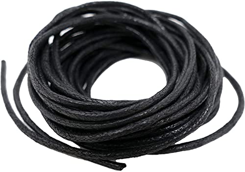 Gewachste Baumwollkordel – 1,5 mm, 10 Meter, Schwarze Kordel – Shamballa Makramee – Perlenschnur für Armbänder, Halsketten und Schmuckherstellung – ideal für Heimwerker Gewachste Baumwollkordel – 1,5 mm, 10 Meter, Schwarze Kordel – Shamballa Makramee – Perlenschnur für Armbänder, Halsketten und Schmuckherstellung – ideal für Heimwerker von The Bead Shop