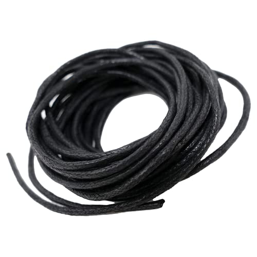 The Bead Shop Gewachste Baumwollkordel – 1 mm, 10 Meter, schwarze Kordel – Shamballa Makramee – Perlenschnur für Armbänder, Halsketten und Schmuckherstellung – ideal für Heimwerker von The Bead Shop