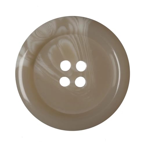 Kunststoffknöpfe aus Kunsthorn, rund, 15 mm, mit 4 Löchern, ideal für Mäntel, Jacken, Strickjacken, 12 Stück, cremefarben (24 l) von The Bead Shop