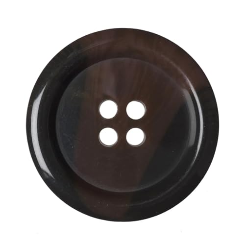 Kunststoffknöpfe aus Kunsthorn, rund, 15 mm, mit 4 Löchern, ideal für Mäntel, Jacken, Strickjacken, 12 Stück (24 l) von The Bead Shop