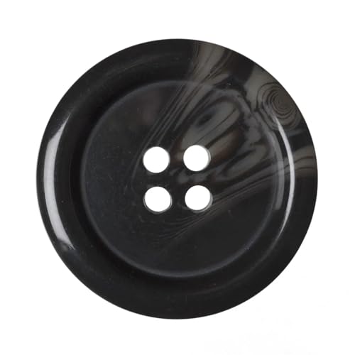 Kunststoffknöpfe aus Kunsthorn, rund, 15 mm, mit 4 Löchern, ideal für Mäntel, Jacken, Strickjacken, Braun, 12 Stück (24 l) von The Bead Shop