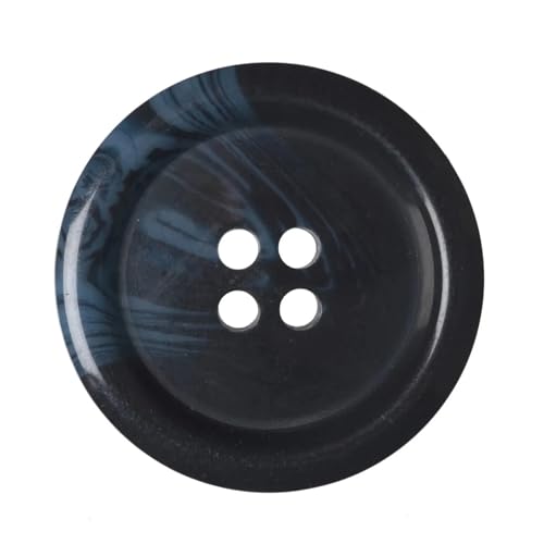 Kunststoffknöpfe aus Kunsthorn, rund, 15 mm, mit 4 Löchern, ideal für Mäntel, Jacken, Strickjacken, Marineblau, 12 Stück (24 l) von The Bead Shop