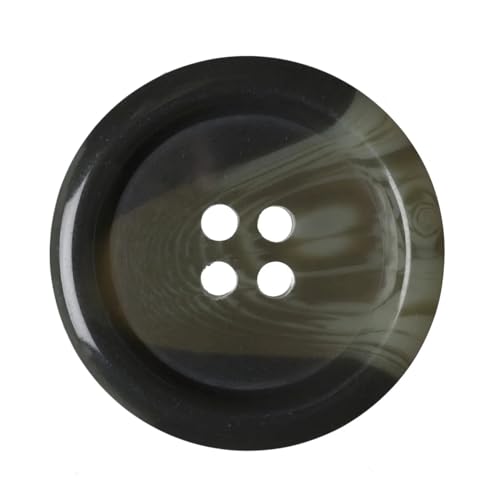 Kunststoffknöpfe aus Kunsthorn, rund, 20 mm, mit 4 Löchern, ideal für Mäntel, Jacken, Strickjacken, Grün, 6 Stück (32 l) von The Bead Shop