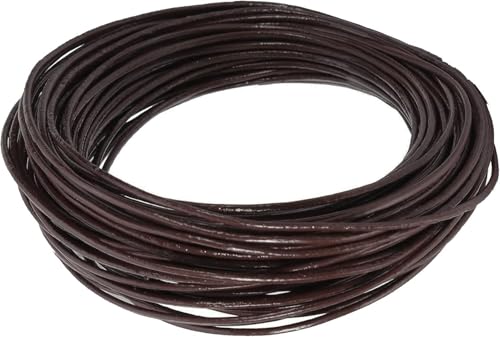 Lederschnur 1,5 mm 3 Meter Braun - Rindsleder, runde Schnur, für Armband, Halskette, Schmuckherstellung, DIY Handwerk ​ von The Bead Shop