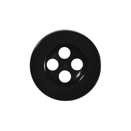 Runde Kunststoffknöpfe zum Aufnähen für Hemden und Blusen, 11 mm, Perlglanz, flach mit 4 Löchern, 18 l, 20 Stück, Schwarz Runde Kunststoffknöpfe zum Aufnähen für Hemden und Blusen, 11 mm, Perlglanz, flach mit 4 Löchern, 18 l, 20 Stück, Schwarz von The Bead Shop