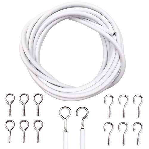 The Bead Shop Gardinendraht und Haken-Set – 3 Meter Gardinendraht-Set mit 6 Ösen und 6 Haken – Voile-Drahtkabel, auf Größe zuschneidbar, perfekt zum Aufhängen von Gardinen und Bildern The Bead Shop Gardinendraht und Haken-Set – 3 Meter Gardinendraht-Set mit 6 Ösen und 6 Haken – Voile-Drahtkabel, auf Größe zuschneidbar, perfekt zum Aufhängen von Gardinen und Bildern von The Bead Shop